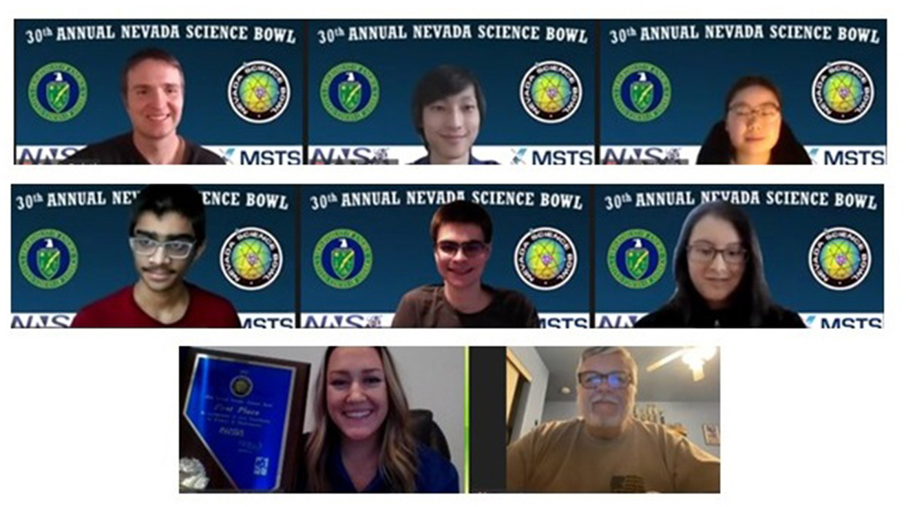 The Nevada National Security Site virtually awards Davidson Academy Team 1 with the 2021 Nevada Science Bowl championship title.