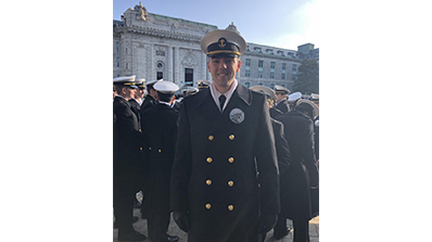 Portrait of military intern Nathan Matalavage