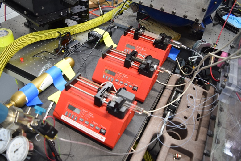 Figure 2. Remote injection system for the formation of sensitive liquid explosive mixtures