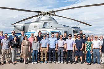 AMS technical exchange attendees got an up-close look at the NNSA’s twin-engine Bell 412 helicopter as part of one of the week’s discussions. Representatives from Brazil, Canada, Germany, France, Iceland, the United Kingdom, Norway, and Taiwan attended the sessions either in-person or virtually.