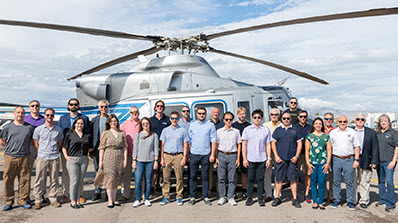AMS technical exchange attendees got an up-close look at the NNSA’s twin-engine Bell 412 helicopter as part of one of the week’s discussions. Representatives from Brazil, Canada, Germany, France, Iceland, the United Kingdom, Norway, and Taiwan attended the sessions either in-person or virtually.