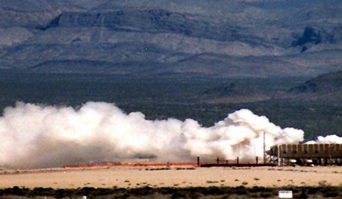 A nuclear detection test and evaluation exercise is conducted on the NPTEC grounds of the NNSS.