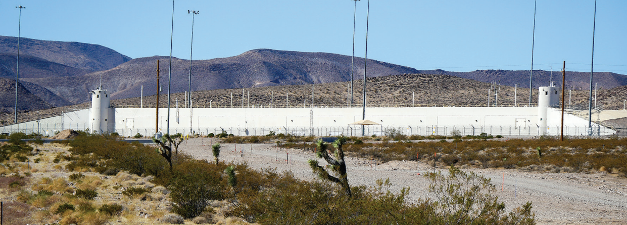 A while building structure on the NNSS grounds.