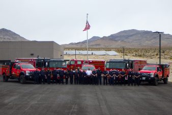 NNSS Fire & Rescue personnel with the new Type 1, 3 and 6 fleet.