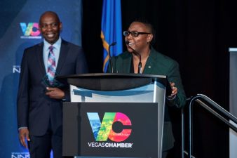 woman speaking at podium